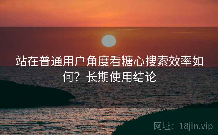 站在普通用户角度看糖心搜索效率如何？长期使用结论